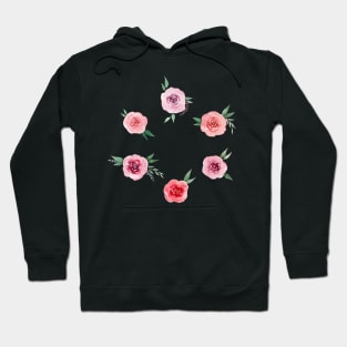 Roses set watercolor Hoodie